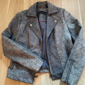 Faux Leather Jacket - Light Blue Size XS